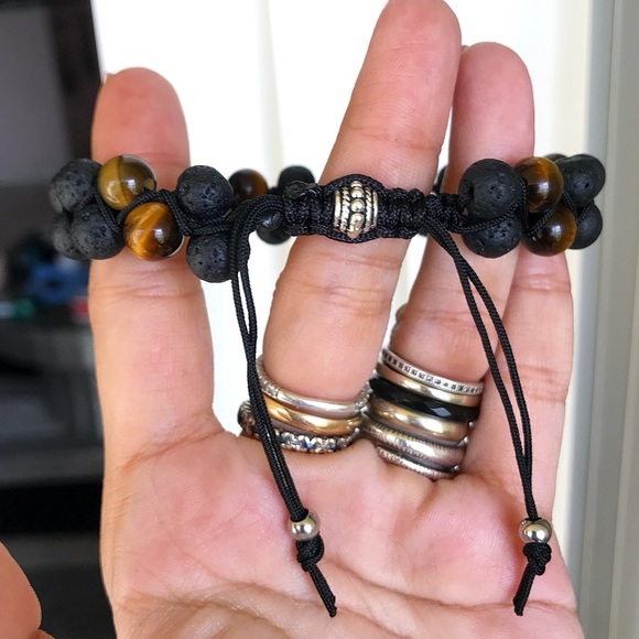 Men or women tiger eye lava double bracelet - Picture 7 of 10